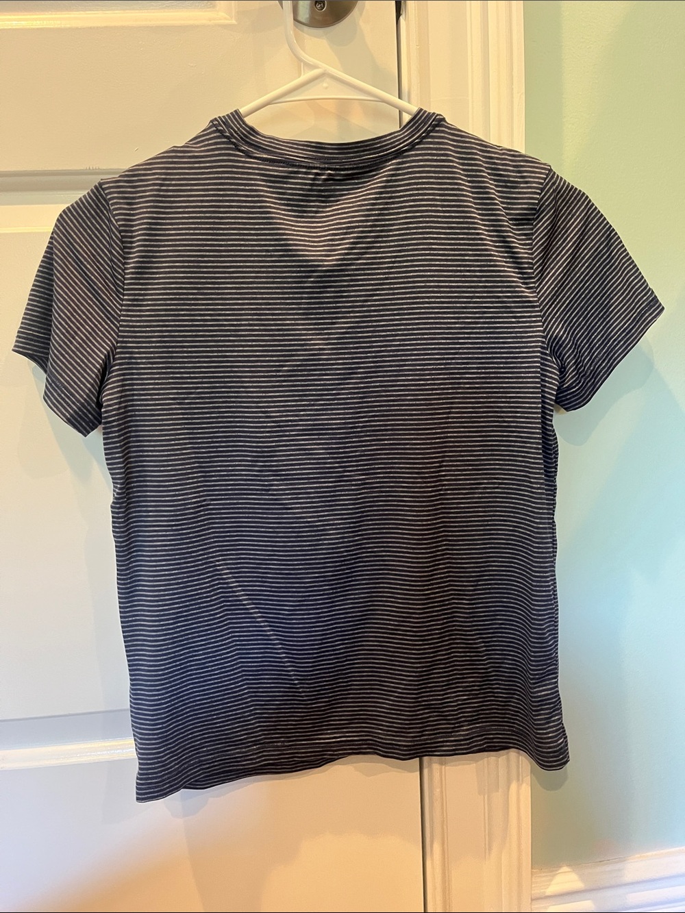 Navy and White Striped Short Sleeve Tee